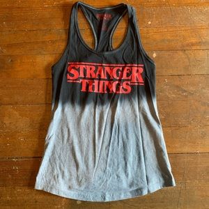 Stranger things two toned racer back tank top size small.